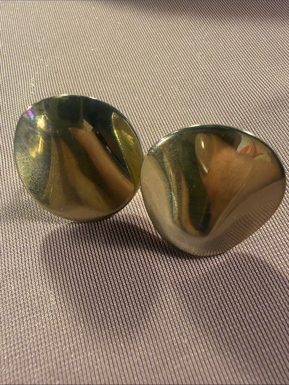 Polished Gold-Tone Dome Clip Earrings